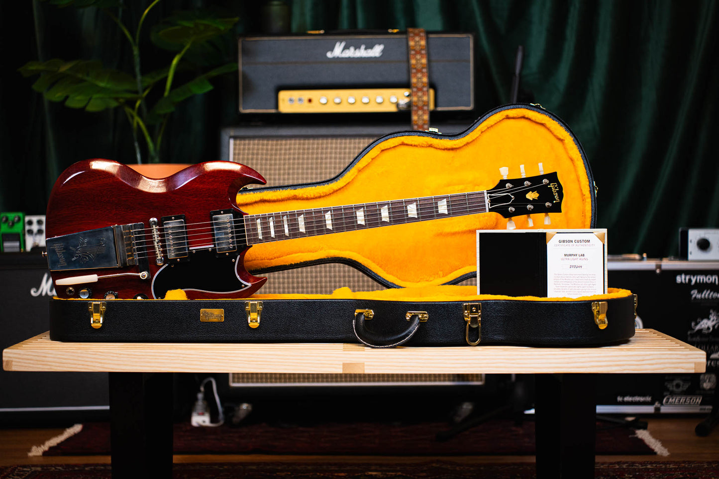 Gibson Murphy Lab 1964 SG Standard Cherry Red Ultra-Light Aged HD Wallpapers