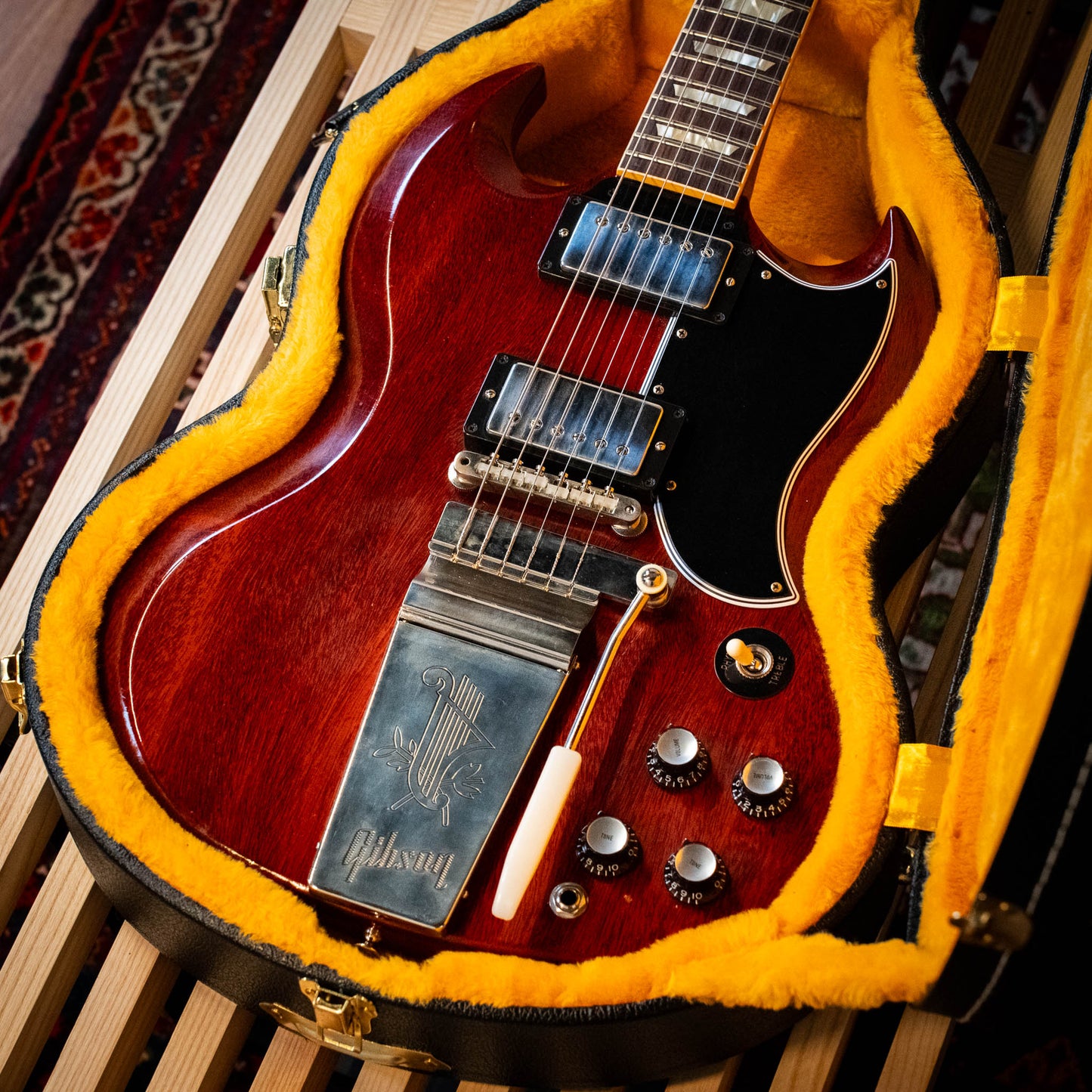 Gibson Murphy Lab 1964 SG Standard Cherry Red Ultra-Light Aged HD Wallpapers