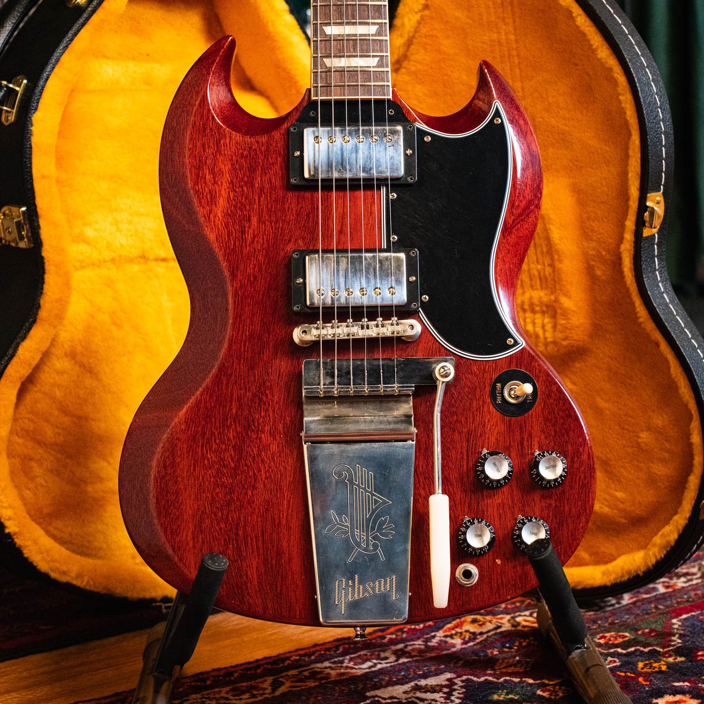 Gibson Murphy Lab 1964 SG Standard Cherry Red Ultra-Light Aged HD Wallpapers