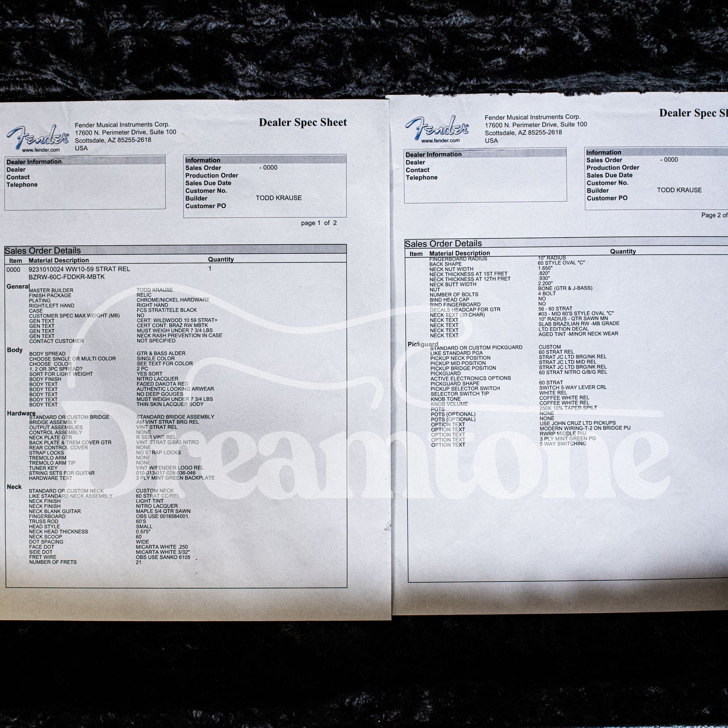 Fender Masterbuilt Brazilian Rosewood '59 Stratocaster Dakota Red By Todd Krause