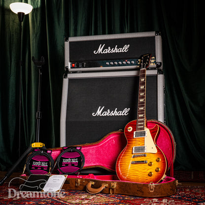Gibson Murphy Lab 1959 Les Paul Factory Burst Ultra-Light aged + Marshall Silver Jubilee Amp & Head + Accessories
